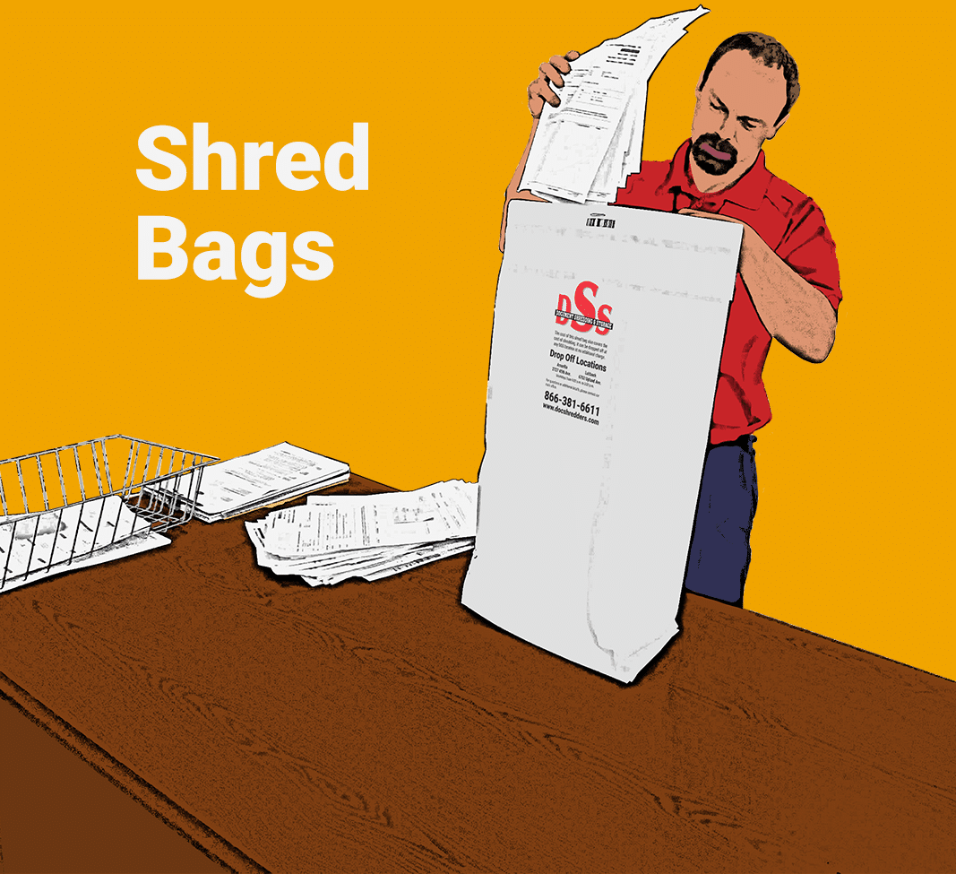 Shred Bags_square A man holds a bag, emphasizing the importance of using shred bags for secure disposal in Lubbock, TX
