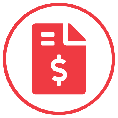 accounting icon circle red