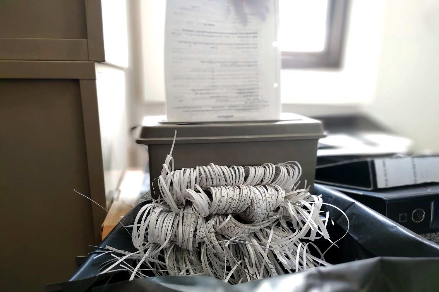 shredded papers
